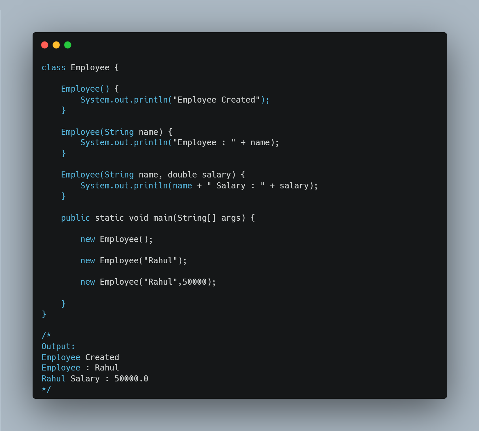 Constructor Overloading & Chaining — figure 2